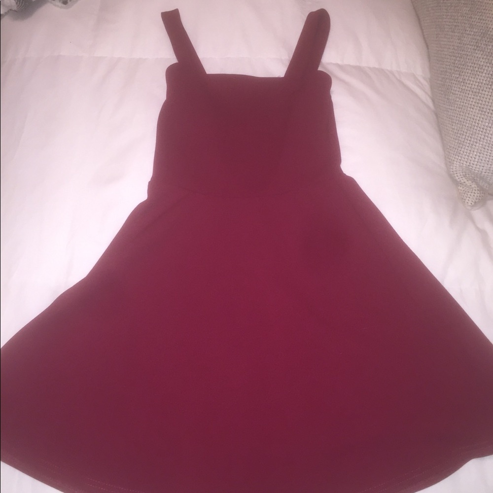 Maroon mini skater dress